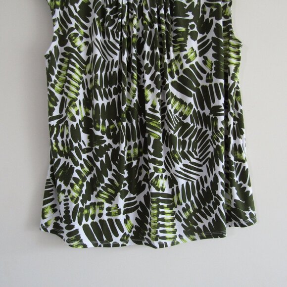 Liz Clairborne Career Women's Printed Top 1X Green Work Office Business Office - Picture 3 of 10